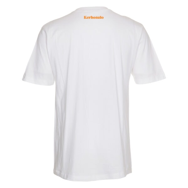 Kerhotalo Smiley T-paita (white), selkä, oranssi